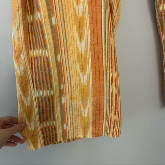 Urban Outfitters BDG Rae Linen Printed Cargo Pant In Orange Multi - Picture 8 of 9